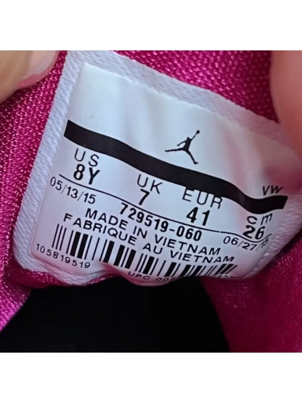 Nike Air Jordan 1 Flight 3 Premium Men Size 8 Black Pink Athletic Shoes Sneakers